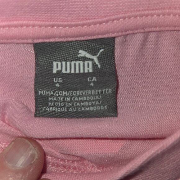 Puma Girls 4 2-Piece Set: Pink T-Shirt & Black Shorts 4166 - Picture 5 of 13